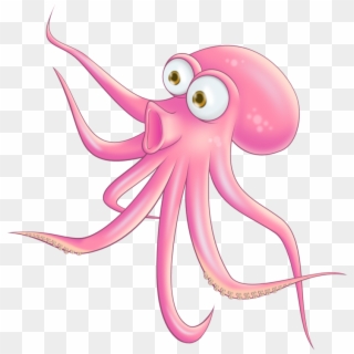 Free Surprised Octopus Clip Art - Clipart Octopus Png Transparent Png