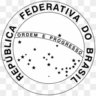 National Seal Of Brazil Black White Flag Clipartist - Simbolo Republica Federativa Do Brasil - Png Download