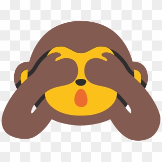 Monkey Hiding Eyes Emoji - See No Evil Clip Art - Png Download