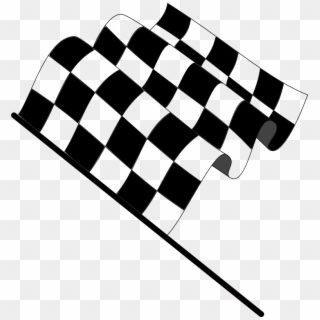 Wavy Checkered Flag Free Vector - Black And White Squares Flag Clipart
