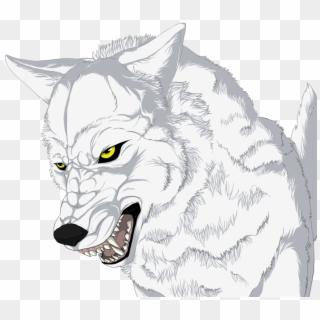 Cool Wolf Drawing - Angry White Anime Wolf Clipart