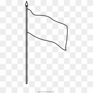 White Flag Coloring Page - Line Art Clipart