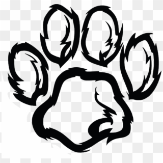 Wildcat Paw Plain Clip Art At Clker - Furry Paw Print - Png Download