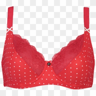 Red With White Spots Bra , Png Download - Transparent Background