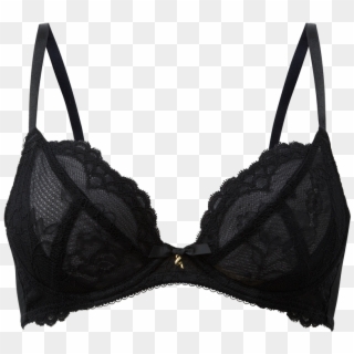 Zoom - Non Padded Black Lace Bra Clipart