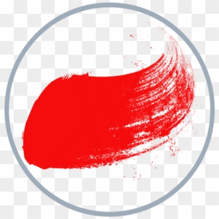 Red Paint Brush Stroke - Circle Clipart