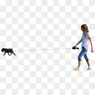 Woman Dog Walking Clipart