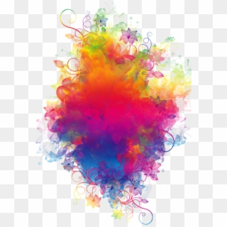 Boom Smoke Colorful Watercolor Rainbow Flowers Colorspl Clipart