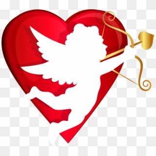 Graphic Transparent Library Red Heart And Cupid Transparent - Cupid Png Clipart