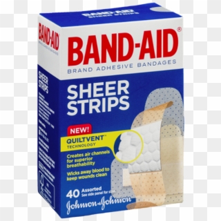 Band Aid Sheer Strips 40 Count, Assorted Sizes - Carton Clipart