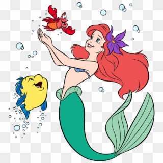 Graphic Free And Friends Clip Art Disney Galore Playful - Ariel Flounder And Sebastian Clipart - Png Download