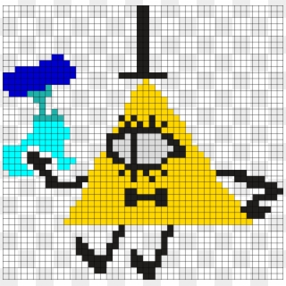 Bill Cipher Grravity Falls Perler Bead Pattern / Bead - Minecraft Pixel Bill Cipher Pixel Art Clipart
