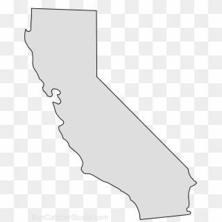 California Map Outline Png Shape State Stencil Clip - California White State Transparent Png