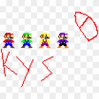 Mario, Luigi, Wario And Waluigi - Wario Waluigi Mario Luigi Pixel Clipart