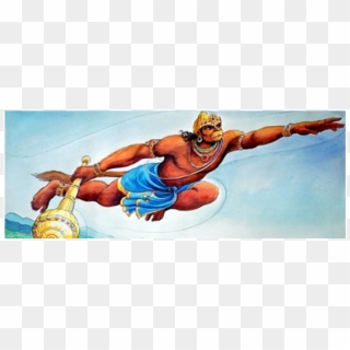 Hanuman Flying Over Ocean Clipart