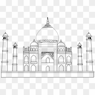 Black Taj Mahal How To Draw Drawing Monument - Sketch Of Taj Mahal Clipart