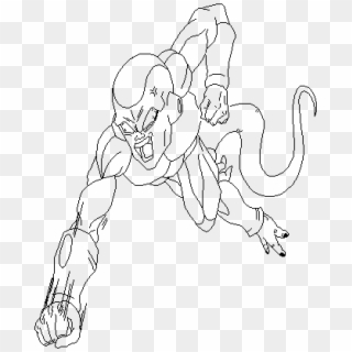 Golden Frieza Drawing , Png Download - Line Art Clipart