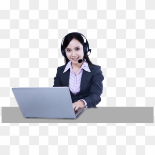 Contact Us Receptionist , Png Download - Beautiful Lady Computer Operator Clipart