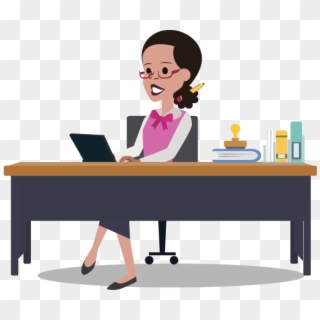 Currently, Gillian Is A One-person Team - Working Accountant Clipart - Png Download