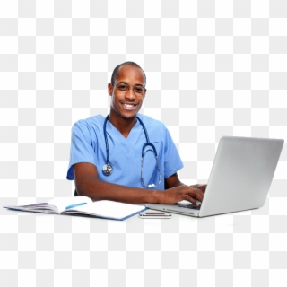 Dhaphir - 366 - 26 Kb - Doctor Using Computer Banner Clipart