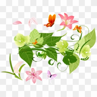 Flower - Png Leaves With Flowers Clipart