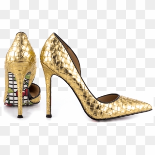 Gold Glitter High Heels And Transparent - Basic Pump Clipart