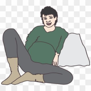 6 Pregnant People Illustration Set • Basic Use , Png - Sitting Clipart