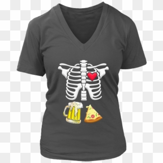 Beer And Pizza Pregnant Skeleton Halloween T-shirt - Im Not Fat I M Pregnant Shirt Clipart