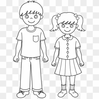 Pilot Clipart Sibling - Brother And Sister Coloring Page - Png Download