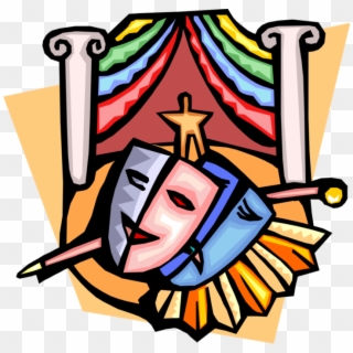 Vector Illustration Of Theatre Or Theater Theatrical - Theater Guild Clipart