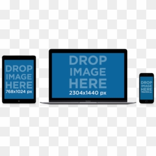 Ipad, Macbook And Iphone 6 Mockup Over White Background - Computer Ipad Iphone Mockup Clipart