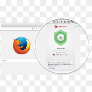 Close Up Of The Expressvpn Browser Add On For Firefox - Firefox Vpn Clipart