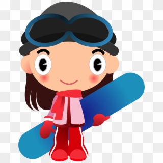 A Definitive Guide To The Best Kids Snowboards - Girl Snowboarding Clipart - Png Download