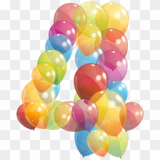 Transparent Number Of Balloons Png Image Gallery Ⓒ - Number 4 Balloon Png Clipart