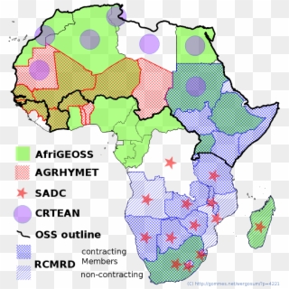African Regional Geomatics Groupings - Continental Map Clipart