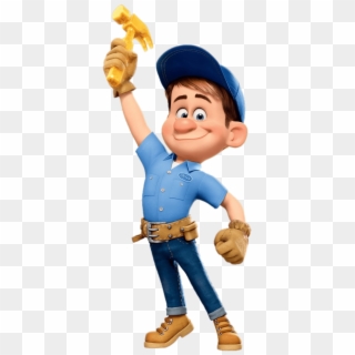 Fix It Felix Holding Hammer In The Air - 無敵 破壞 王 阿 修 Clipart