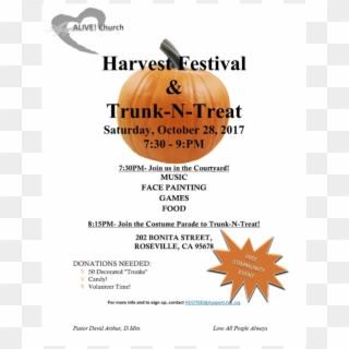 Harvest Festival & Trunk Or Treat - Poster Clipart