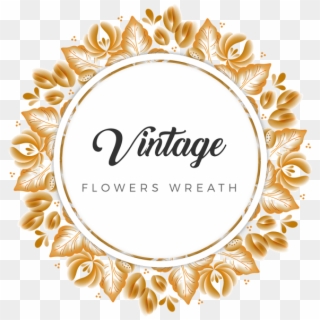 Golden Floral Vintage Vector Background Set Eps File - Circle Clipart