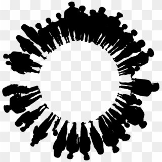 Silhouettes Of People In A Circle Clipart