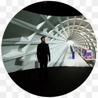 Man Inside Underground Model - Architecture Clipart