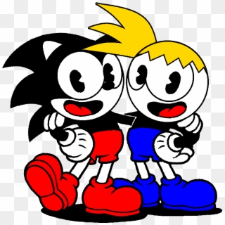 Sonic And Toon Trev Cuphead Edition - Cuphead And Mugman Png Clipart
