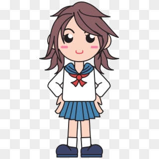 Clipart - Girl In School Uniform Clipart - Png Download