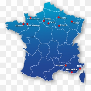 France - Map Of France With Cannes Clipart