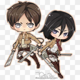 Eren And Mikasa Chibi , Png Download Clipart