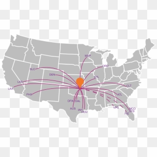 Seven Airlines Currently Provide Service To 19 Nonstop - United States Map Transparent Clipart