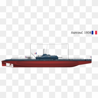 French Submarine Aircraft Carrier Surcouf Commissioned - French Submarine Aircraft Carrier Clipart
