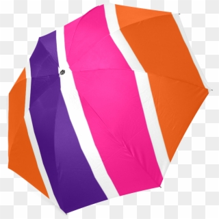 Neon Orange, Dark Purple, Hot Pink And White Stripes - Umbrella Clipart