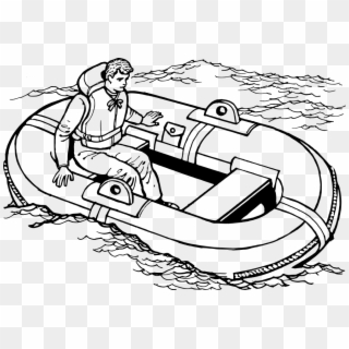 Raft Clipart Transparent - Lifeboat Black And White - Png Download
