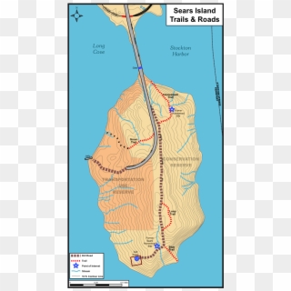 Sears Island Trails And Roads - Sears Island Maine Trail Map Clipart