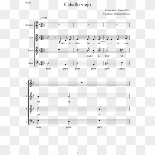 Caballo Viejo Sheet Music Composed By Compositor - Sheet Music Clipart